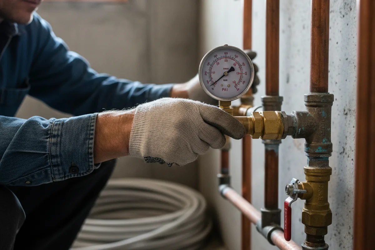 Pressure testing a repaired line during Water Line Repair in Elkhorn City
